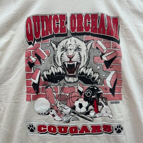 Vintage Brigham Young University T Shirt Mens XL Cream BYU Cougars 90s - Picture 2 of 7